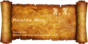 Maretka Nóra névjegykártya