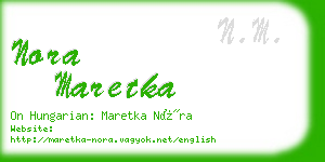 nora maretka business card
